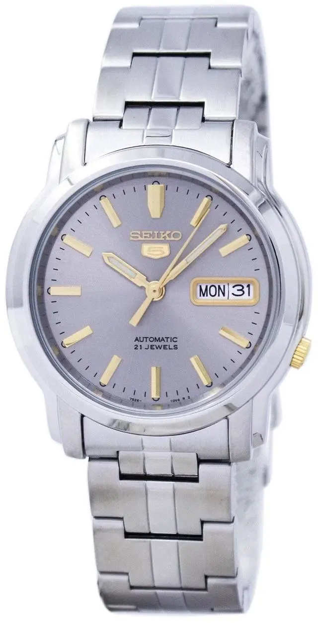 Alt view image 5 of 11 - Seiko Automatic Men's Watch with a Stainless Steel Bracelet and Grey Dial - SNKK67