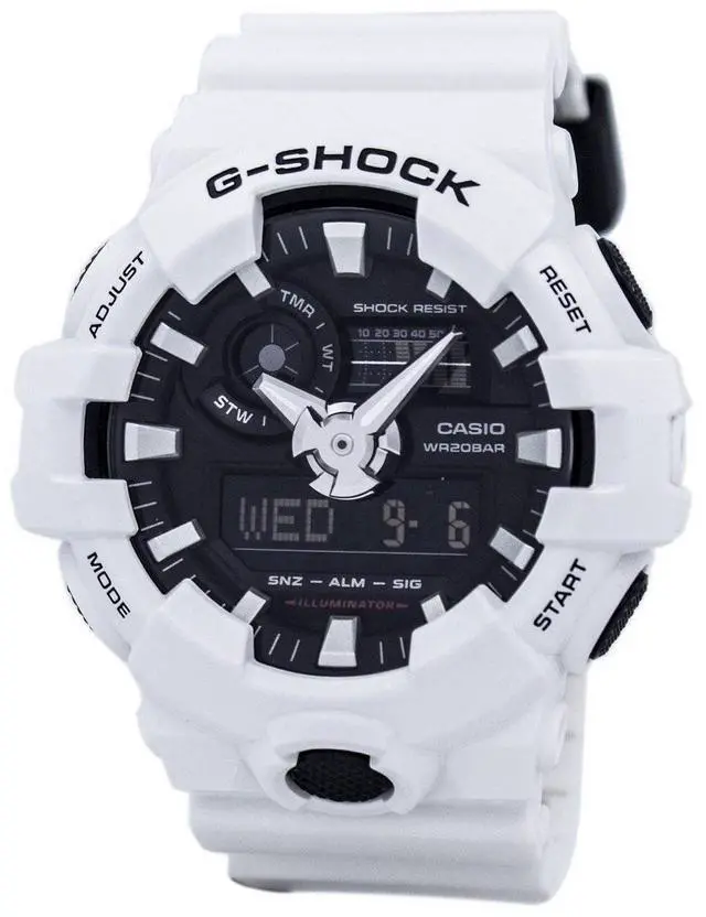 Alt view image 6 of 12 - Casio G-Shock White Digital Analog Watch GA700-7A GA-700-7ACR