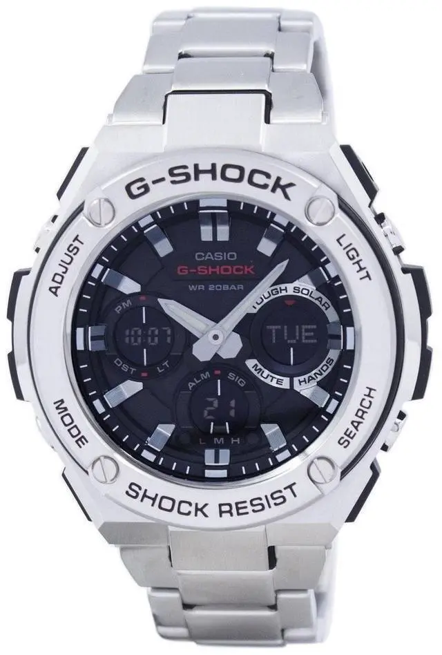Alt view image 14 of 20 - Casio G-Shock G-Steel Solar Power Ana-Digi Watch GSTS110D-1A GST-S110D-1ACR