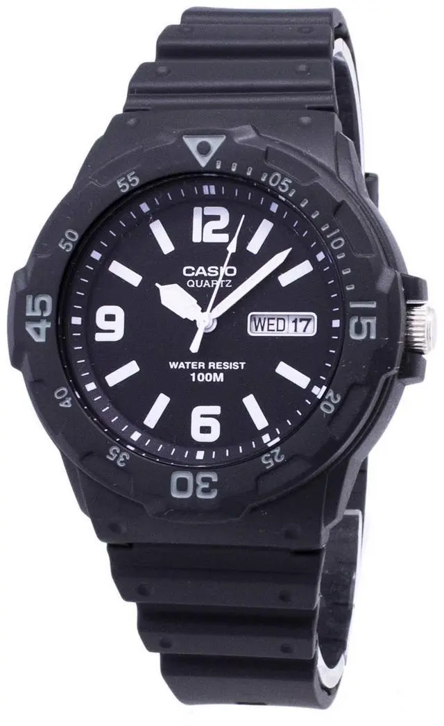 Main image of Casio Quartz Analog 100M Black Resin Strap Dress Mens Watch MRW-200H-1B2VDF