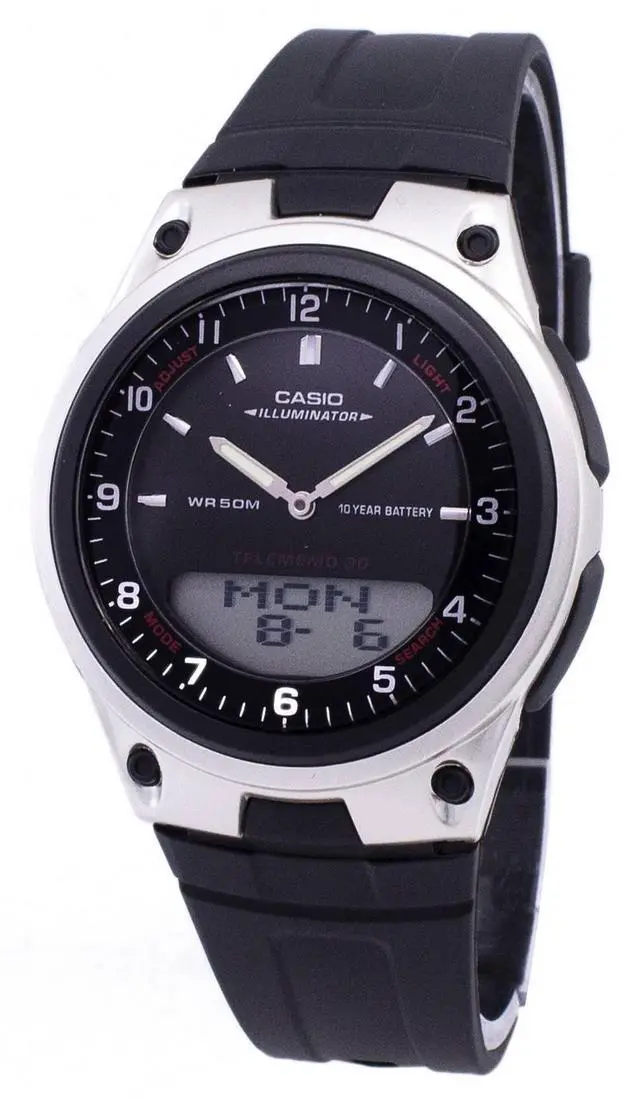 Alt view image 7 of 11 - Men's Casio World Time 30 Telememo Watch AW80-1AV
