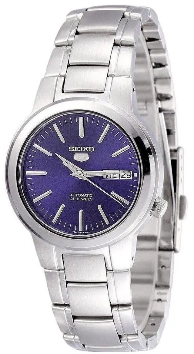 Alt view image 2 of 8 - seiko 5 automatic blue dial silver stainless steel men's watch snk371k1