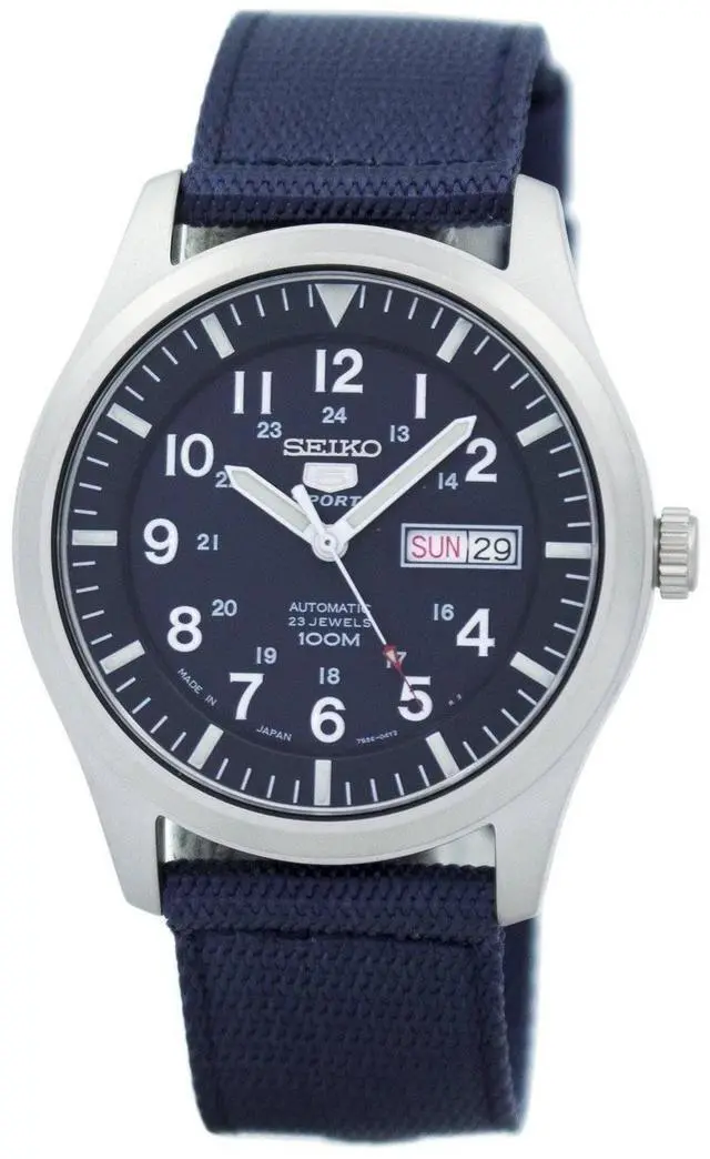 Alt view image 5 of 11 - Seiko Men's 5 Sports SNZG11J1 Blue Watch