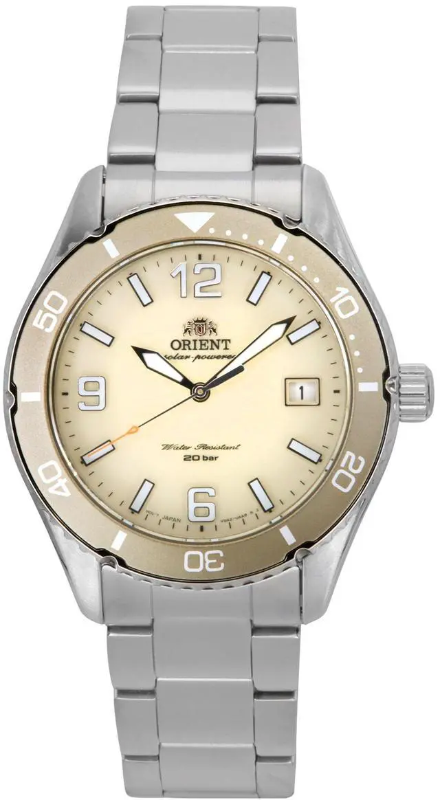Main image of Orient Mako III Ivory Dial Solar Diver's 200M Men's Watch RA-WJ0003S