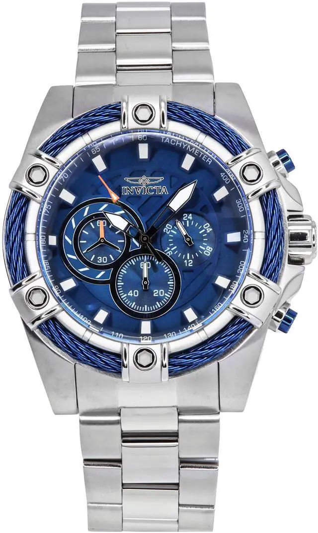 Alt view image 19 of 20 - Invicta Men's 25513 Bolt Quartz Chronograph Blue Dial Watch