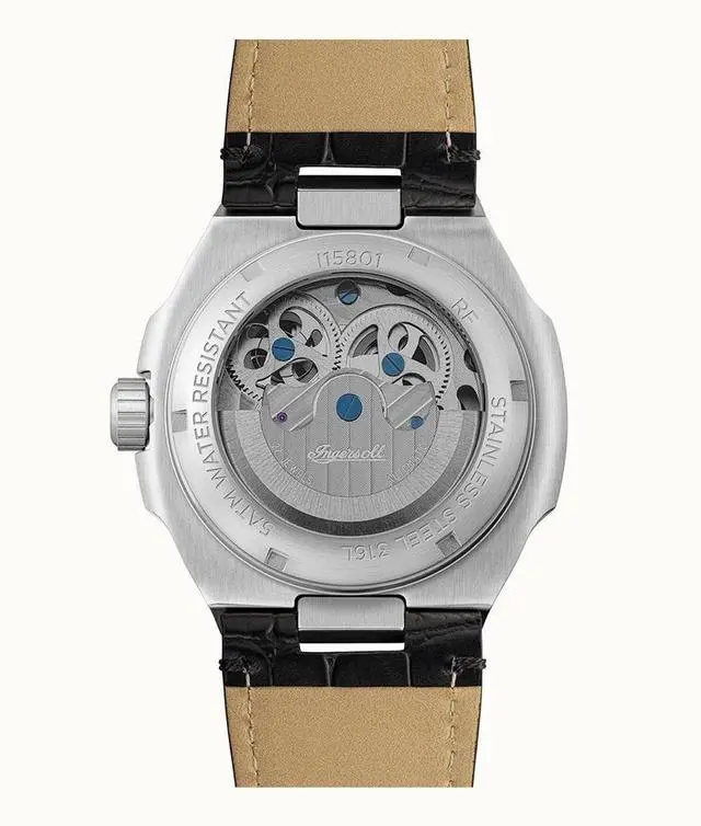 Alt view image 5 of 6 - Ingersoll The Spirit Moon Phase Leather Strap Skeleton Dial I15801 Mens Watch