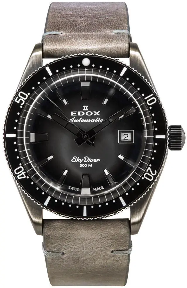 Main image of Edox Skydiver Limited Edition Leather Strap Automatic 801263VINGDN Mens Watch