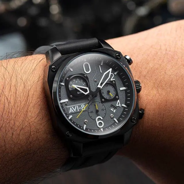 Alt view image 5 of 5 - AVI-8 Hawker Hunter Retrograde Chronograph Date Display AV-4052-R1 Mens Watch