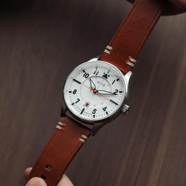 Alt view image 5 of 7 - AVI-8 Hawker Hurricane Kent Newton White Dial Automatic AV-4094-01 Mens Watch