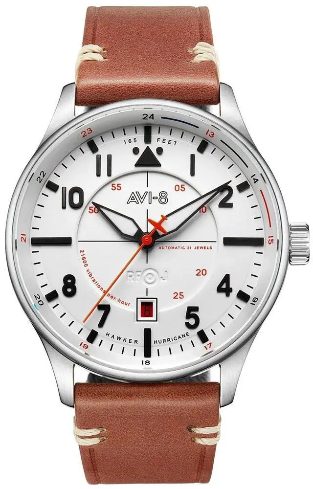 Alt view image 4 of 7 - AVI-8 Hawker Hurricane Kent Newton White Dial Automatic AV-4094-01 Mens Watch