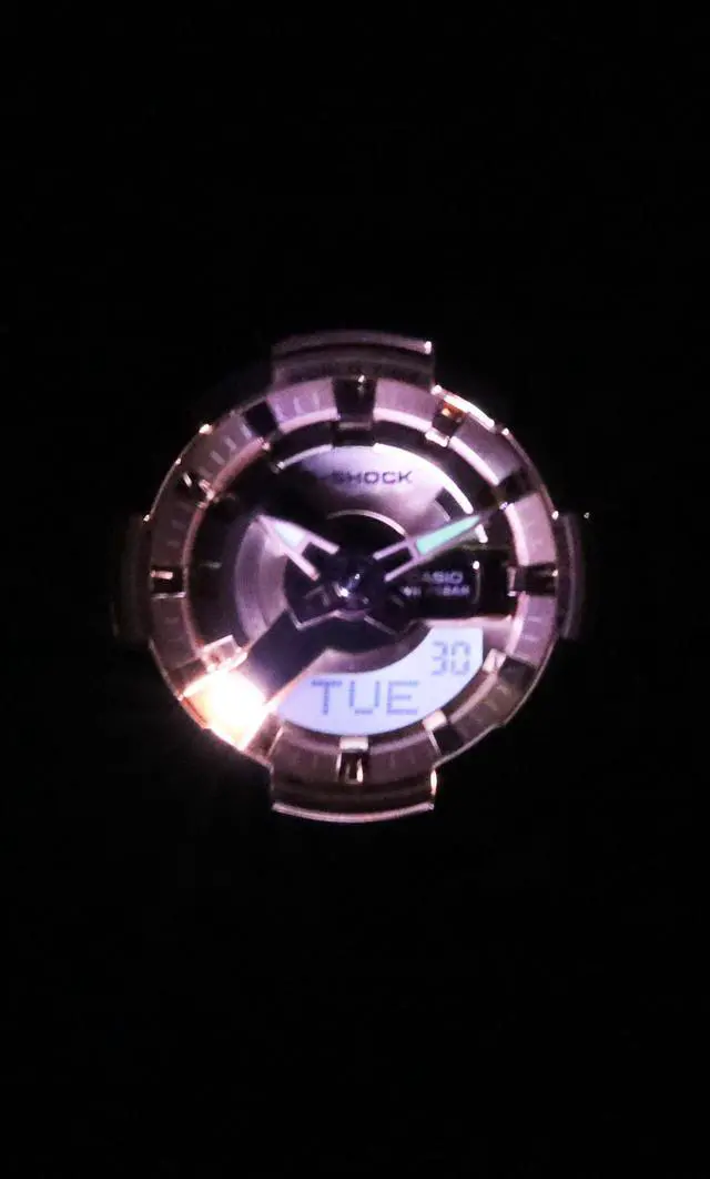 Alt view image 3 of 5 - Casio G-SHOCK Alarm Rose Gold Tone Quartz GM-S110PG-4A 200M Womens Ladies Watch