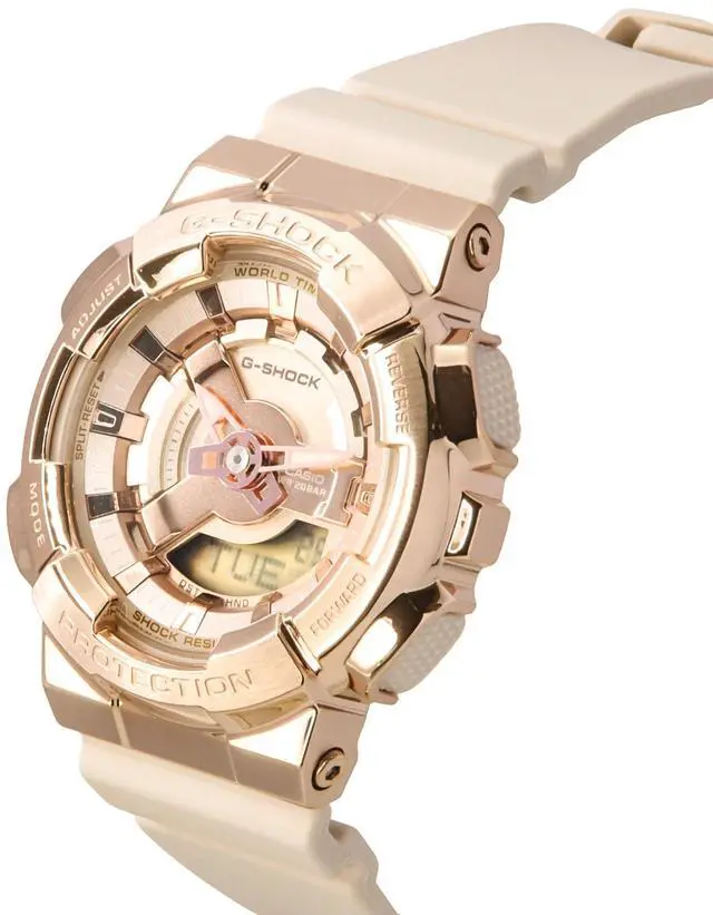 Alt view image 4 of 5 - Casio G-SHOCK Alarm Rose Gold Tone Quartz GM-S110PG-4A 200M Womens Ladies Watch