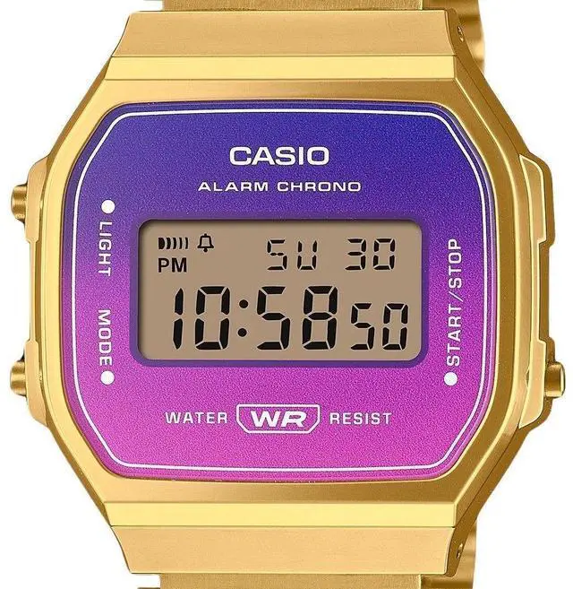Alt view image 2 of 3 - Casio Illuminator Vintage Digital Alarm Chrono Stopwatch A168WERG2A Unisex Watch