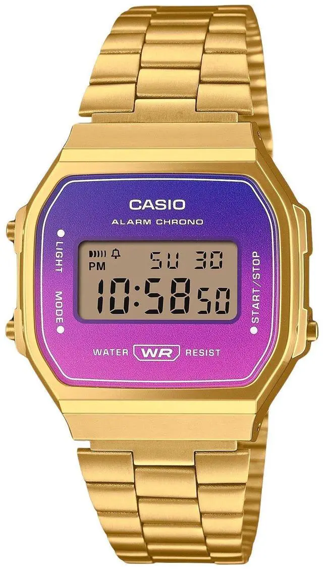 Main image of Casio Illuminator Vintage Digital Alarm Chrono Stopwatch A168WERG2A Unisex Watch