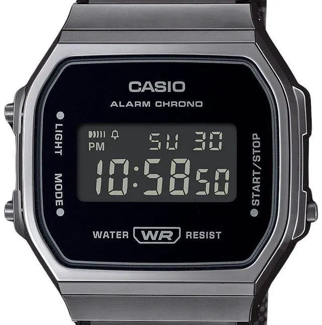 Alt view image 2 of 3 - Casio Illuminator Vintage Digital Alarm Chrono Stopwatch A168WEMB1B Unisex Watch