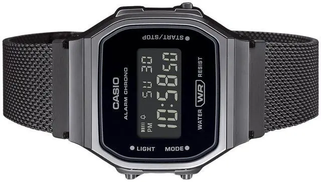 Alt view image 3 of 3 - Casio Illuminator Vintage Digital Alarm Chrono Stopwatch A168WEMB1B Unisex Watch