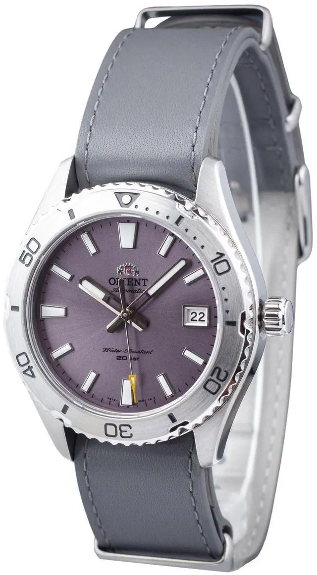 Main image of Orient Sports Leather Strap Lilac Dial Automatic Diver RA-AC0Q07V10B Mens Watch