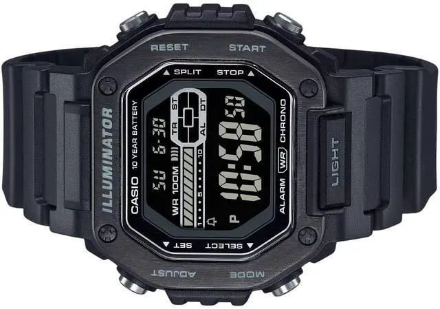 Alt view image 3 of 3 - Casio Illuminator Alarm Chrono Backlight MWD-110HB-1BV 100M Digital Mens Watch