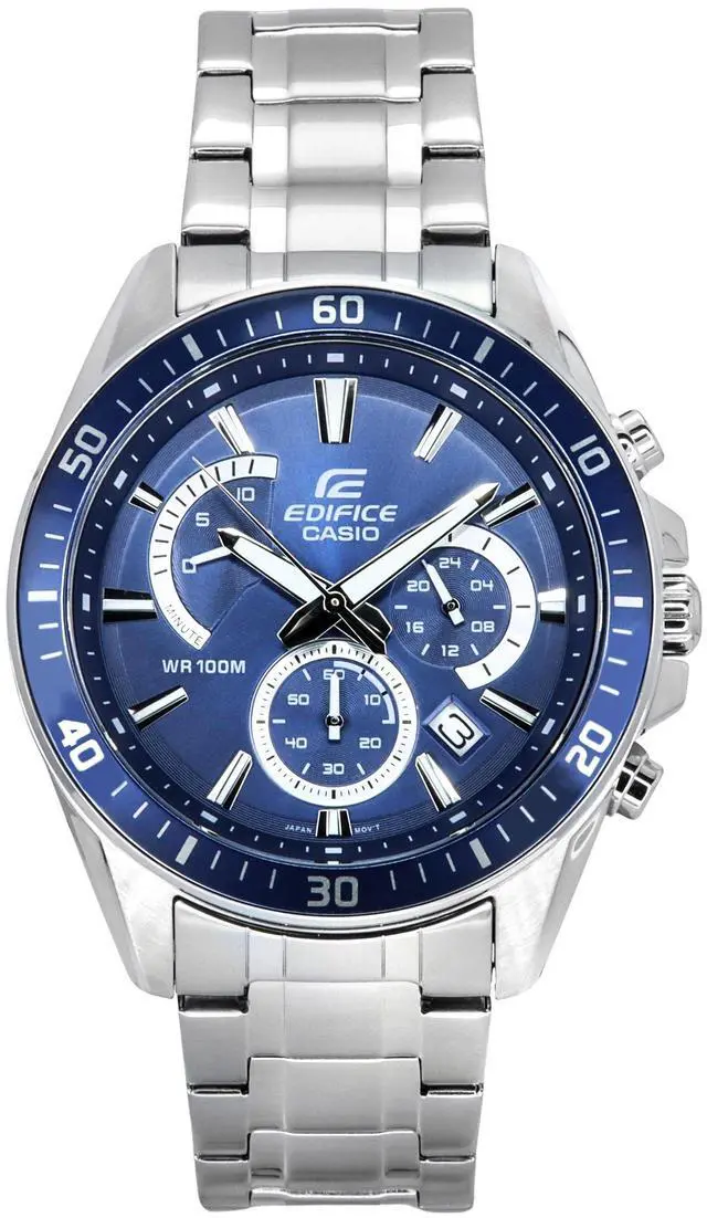 Main image of Casio EDIFICE Chronograph Stopwatch Blue Dial Quartz EFR-552D-2A 100M Mens Watch