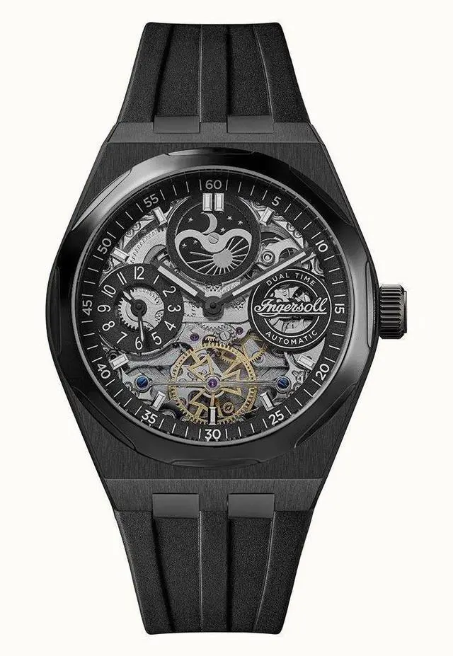 Main image of Ingersoll The Broadway Moonphase Dual Time Skeleton Dial I12908 50M Mens Watch