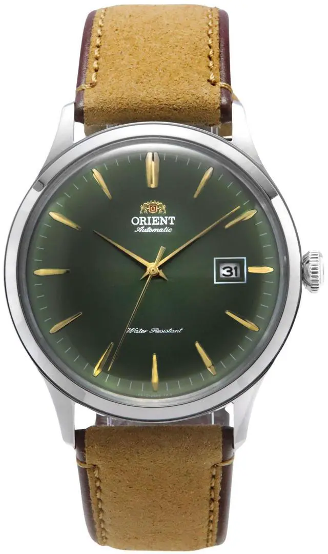 Main image of Orient Bambino Version 4 Green Dial Leather Automatic RA-AC0P01E10B Mens Watch