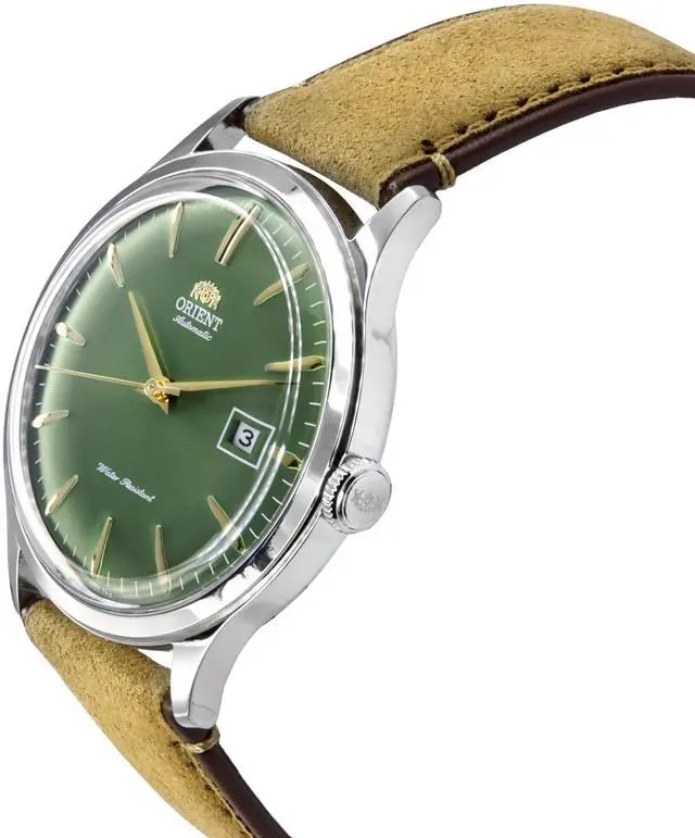 Alt view image 2 of 3 - Orient Bambino Version 4 Green Dial Leather Automatic RA-AC0P01E10B Mens Watch