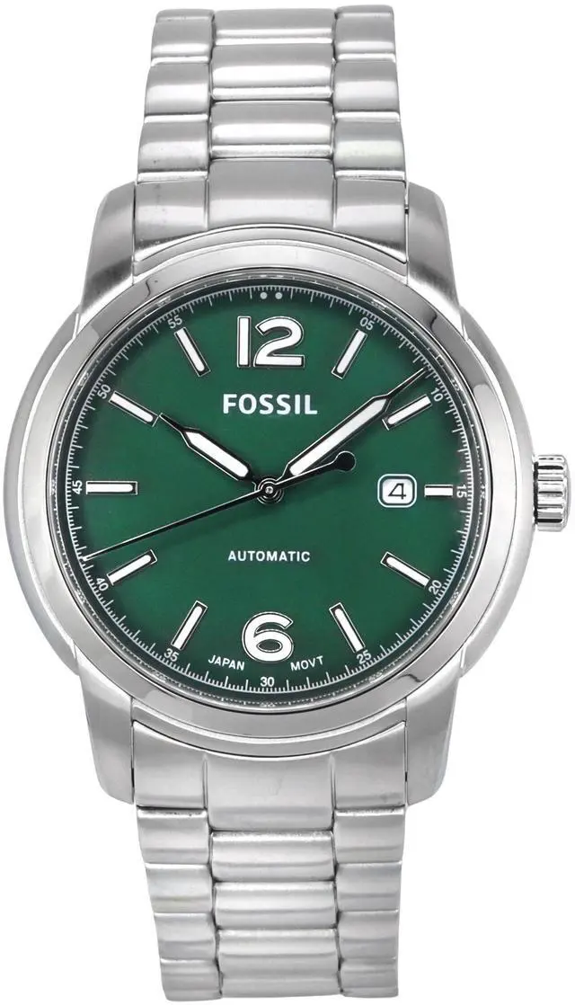 Main image of Fossil Heritage Stainless Steel Green Dial Automatic ME3224 50M Unisex Watch