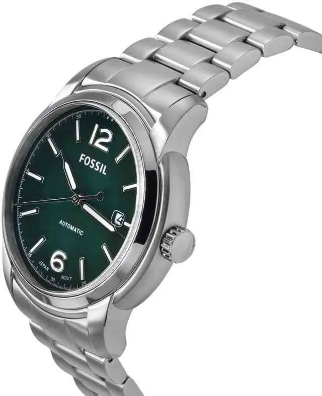 Alt view image 3 of 4 - Fossil Heritage Stainless Steel Green Dial Automatic ME3224 50M Unisex Watch