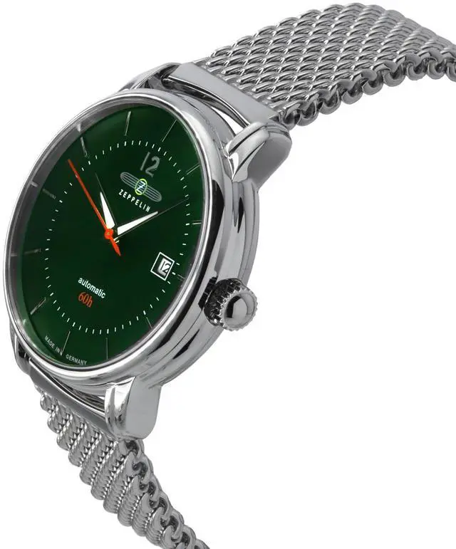 Alt view image 3 of 4 - Zeppelin LZ120 Bodensee Stainless Steel Green Dial Automatic 8160M4 Mens Watch