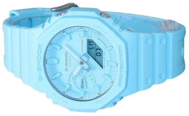 Alt view image 3 of 3 - Casio G-SHOCK Analog-Digital Bio Based Blue Resin GA-2100-2A2 200M Ladies Watch