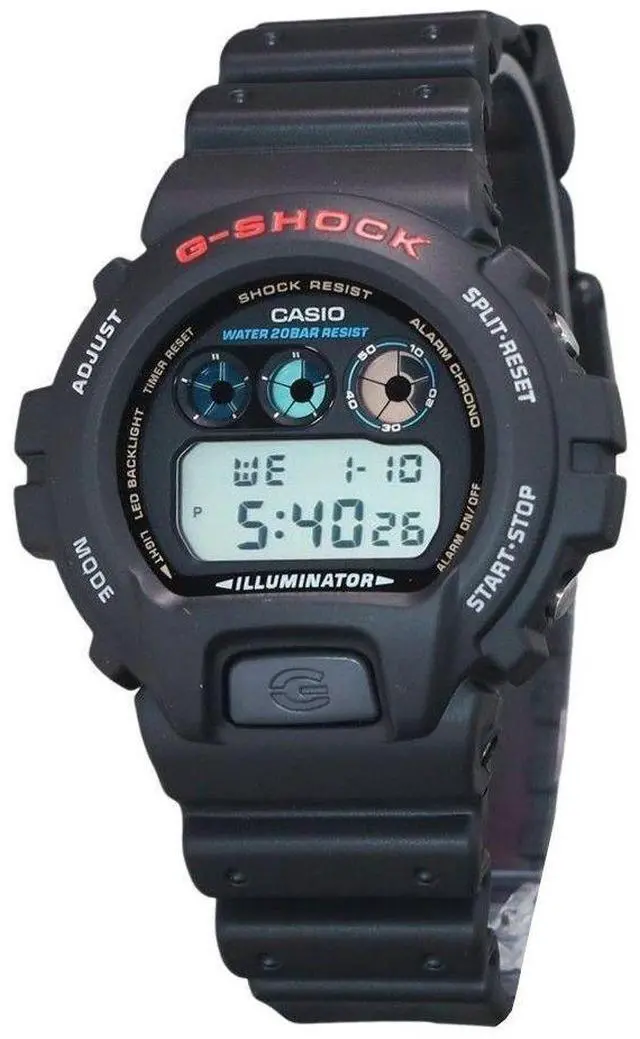 Main image of Casio G-SHOCK Digital Alarm Flash Alert Timer Quartz DW-6900U-1 200M Mens Watch