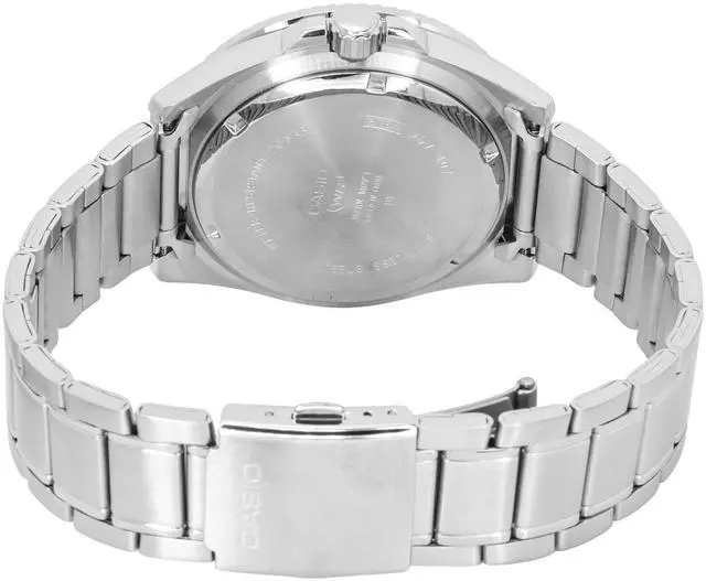 Alt view image 3 of 3 - Casio Stainless Steel Black Dial Japan Mov't Quartz MDV-107D-1A3 200M Mens Watch