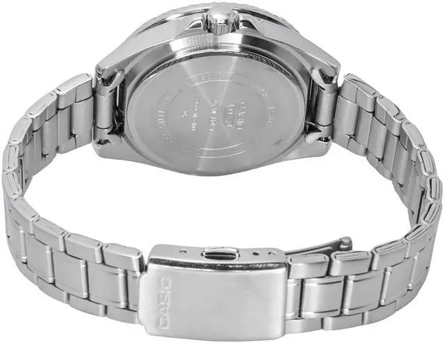 Alt view image 4 of 4 - Casio Analog Stainless Steel Black Dial Quartz Date MDV-10D-1A1 50M Mens Watch