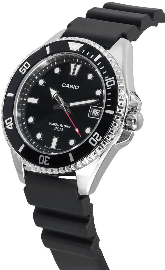 Alt view image 3 of 4 - Casio Standard Analog Resin Strap Black Dial Quartz MDV-10-1A1 Men's Watch