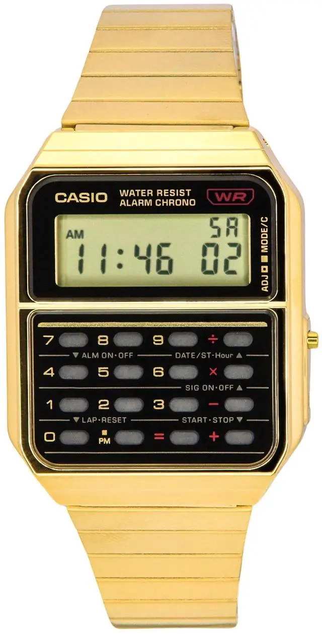 Main image of Casio Vintage Digital Calculator Golden Stainless Steel CA-500WEG-1A Mens Watch