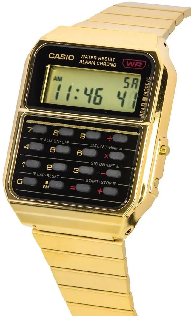 Alt view image 2 of 3 - Casio Vintage Digital Calculator Golden Stainless Steel CA-500WEG-1A Mens Watch