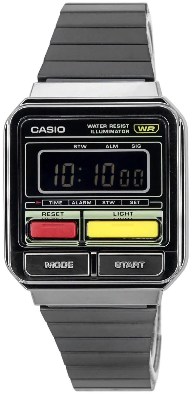 Alt view image 5 of 7 - Casio Vintage Digital Stainless Steel Bracelet Quartz A120WEGG-1B Unisex Watch