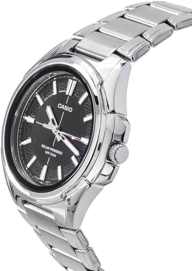 Alt view image 3 of 4 - Casio Solar Powered Black Dial Stainless Steel MTP-RS100D-1A 50M Mens Watch