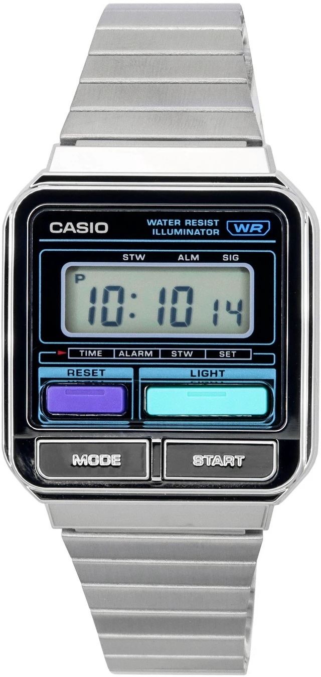 Main image of Casio Vintage Digital Illuminator Alarm Light Calendar A120WE-1A Unisex Watch