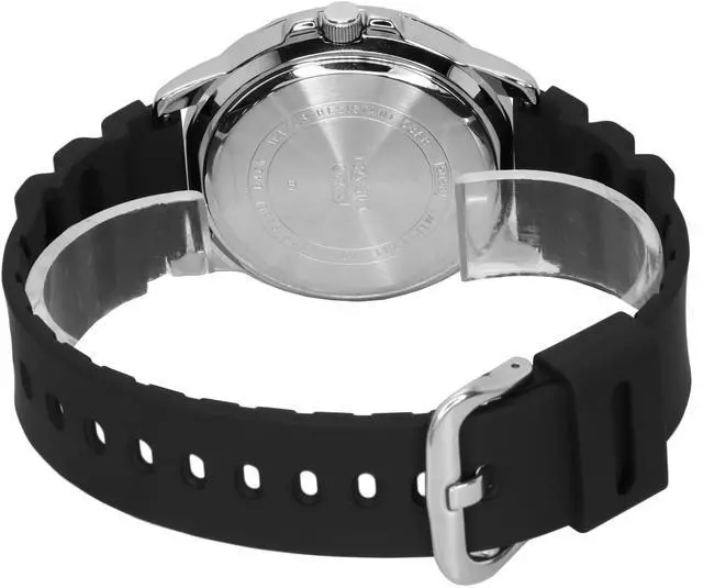 Alt view image 4 of 4 - Casio Black Resin Strap Black Dial Luminous Hands Quartz MTP-VD01-1E Mens Watch