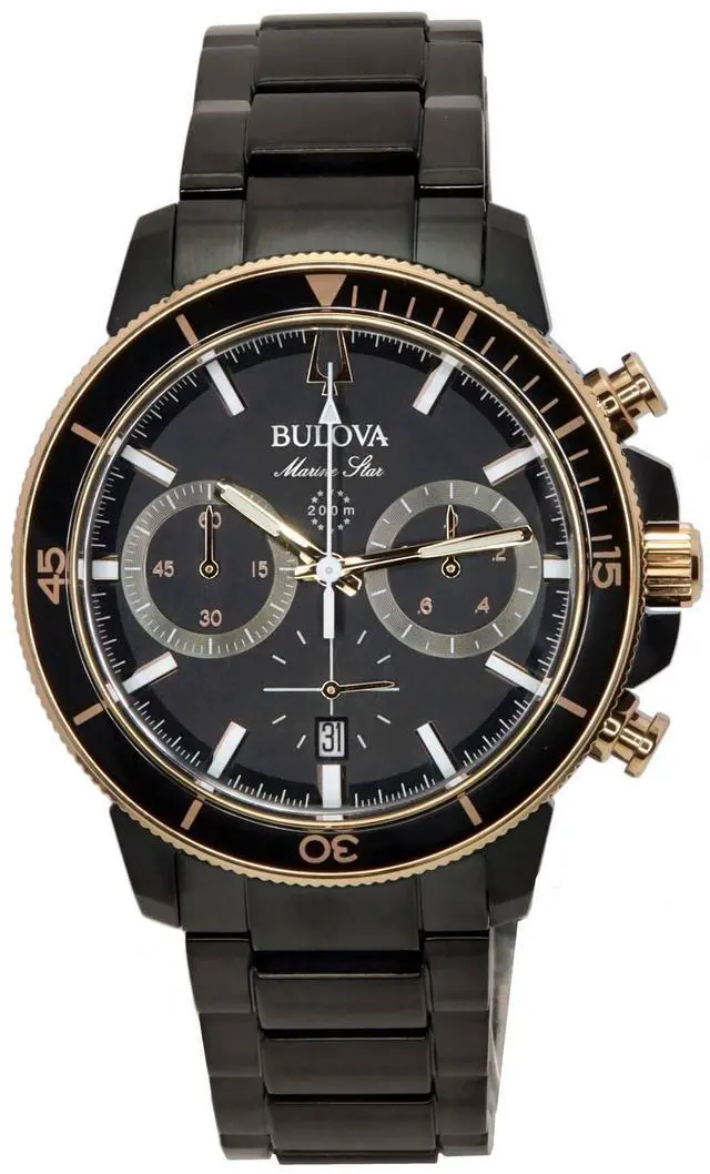 Alt view image 6 of 7 - Bulova Marine Star Chronograph Stainless Steel Diver 98B302 200M Mens Watch