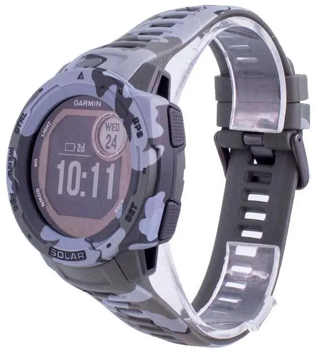 Alt view image 3 of 6 - Garmin Instinct Solar Camo Silicone Band 010-02293-06 Multisport Watch