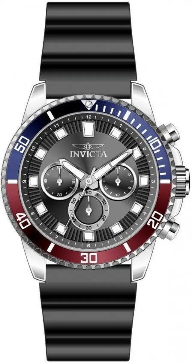 Alt view image 2 of 3 - Invicta Pro-Diver Chronograph GMT Black Dial Analog Quartz 46119 50M Mens Watch