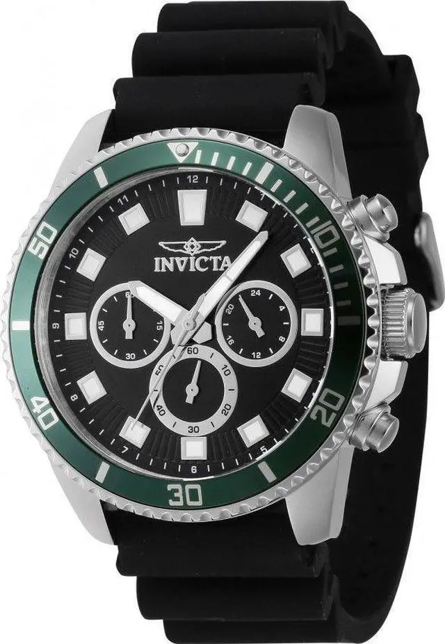 Main image of Invicta Pro-Diver Chronograph GMT Silicone Black Dial Quartz 46086 Mens Watch