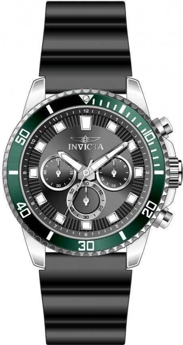 Alt view image 2 of 3 - Invicta Pro-Diver Chronograph GMT Silicone Black Dial Quartz 46086 Mens Watch