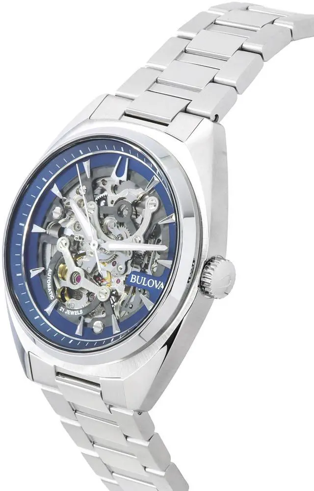 Alt view image 3 of 4 - Bulova Classic Surveyor Stainless Steel Skeleton Dial 96A292 100M Mens Watch