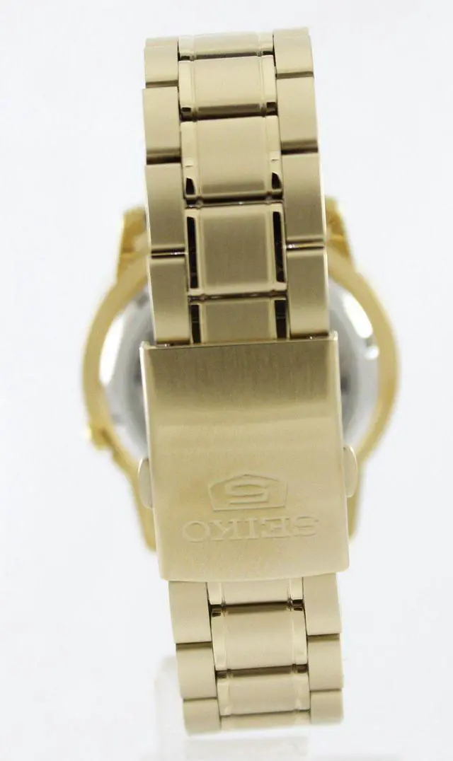 Alt view image 4 of 5 - Seiko 5 21 Jewels Gold Tone Luminous Hands Markers SNKE56K1 Automatic Mens Watch