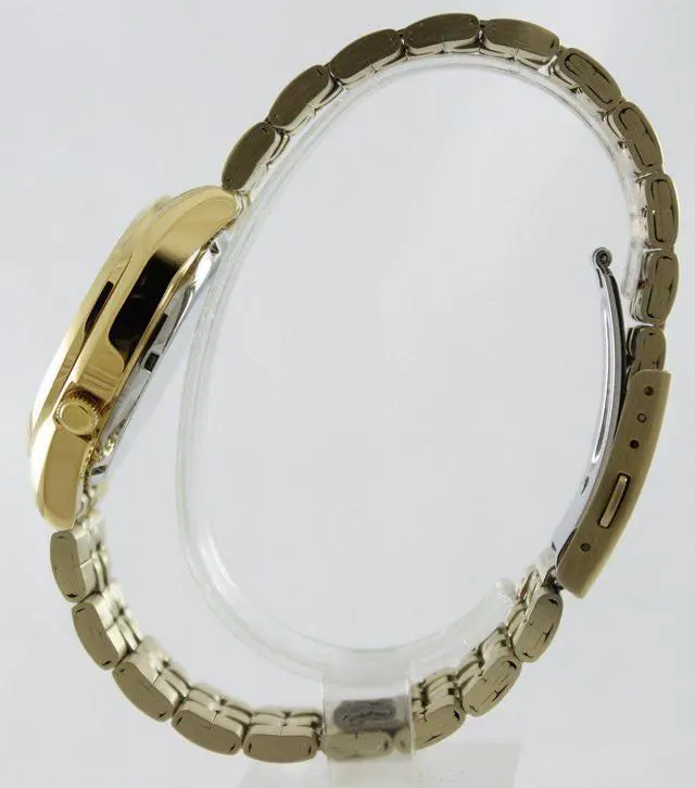 Alt view image 3 of 7 - Seiko 5 Automatic 21 Jewels SNK366K1 Stainless Steel Gold Tone Dial Mens Watch