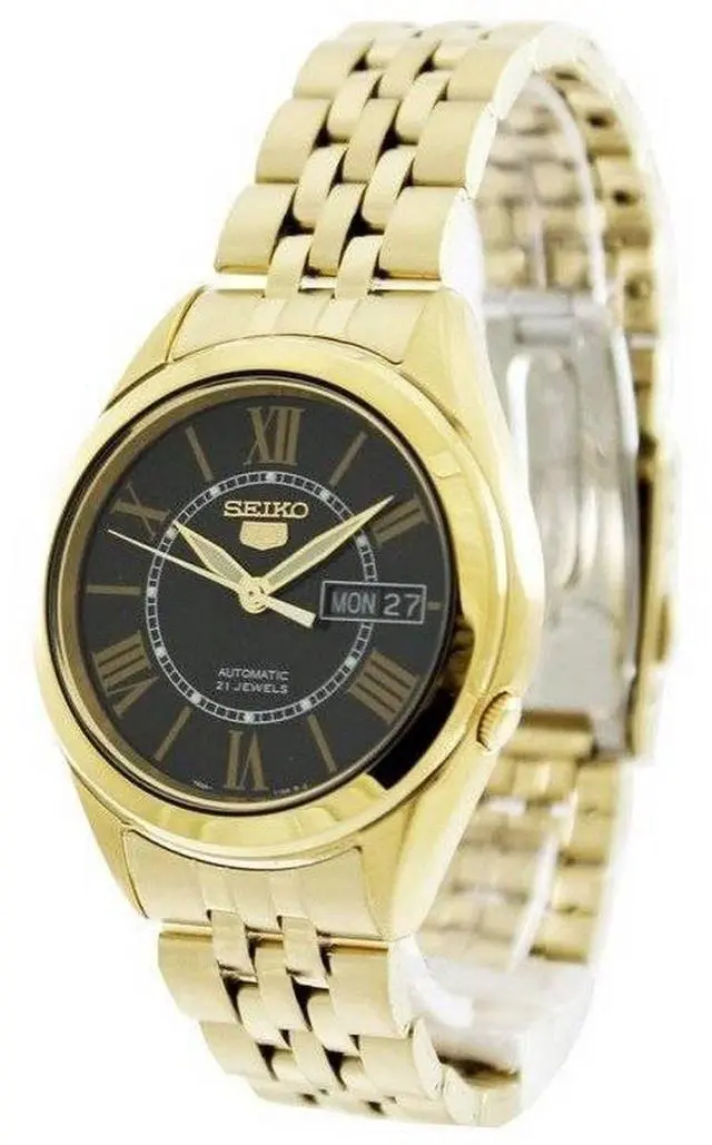 Main image of Seiko 5 Automatic 21 Jewels Black Dial Roman Numerals SNKL40K1 30M Mens Watch