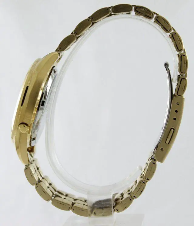 Alt view image 3 of 7 - Seiko 5 Automatic 21 Jewels Gold Tone Dial Roman Numerals SNKL38K1 Mens Watch